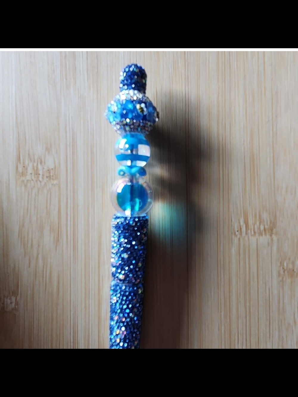 Blue Crystal Beaded Pen